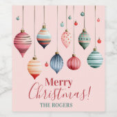 Viktorianische Weihnachtsschmuck Weinetikett (Einzelnes Label)