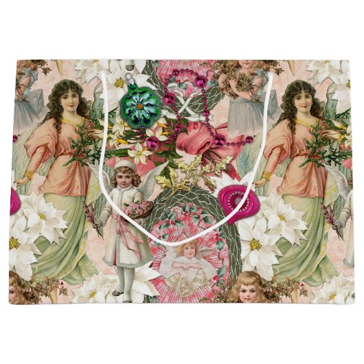 Viktorianische Weihnachtssparkle Große Geschenktüte (Vorderseite)