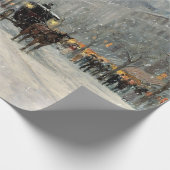 Viktorianische Weihnachtsstraße Geschenkpapier (Ecke)
