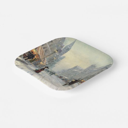 Viktorianische Weihnachtsstraße Pappteller (Gewinkelt)