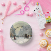 Viktorianische Weihnachtsstraße Pappteller (Party)