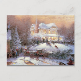 Viktorianische Weihnachtsszene Feiertagspostkarte