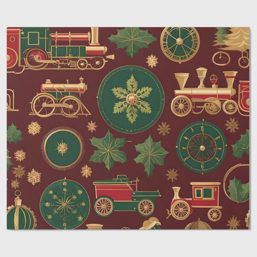 viktorianische Weihnachtsverpackung Geschenkpapier (Flach)