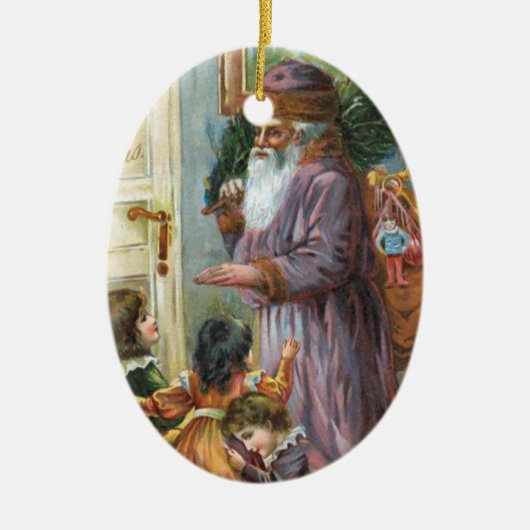 Viktorianische Weihnachtsverzierung Keramik Ornament (Vorne)