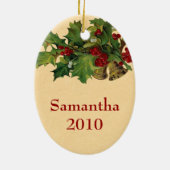 Viktorianische Weihnachtsverzierung Keramikornament (Hinten)