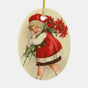 Viktorianische Weihnachtsverzierung Keramikornament