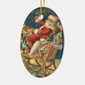 Viktorianische Weihnachtsverzierung Keramikornament (Links)