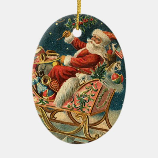 Viktorianische Weihnachtsverzierung Keramikornament (Vorne)