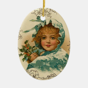 Viktorianische Weihnachtsverzierung Keramikornament