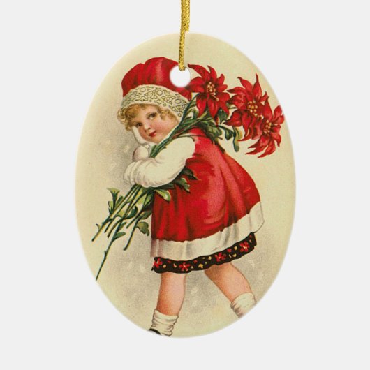 Viktorianische Weihnachtsverzierung Keramikornament (Vorne)