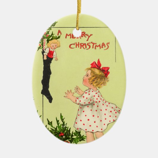 Viktorianische Weihnachtsverzierungen Keramik Ornament (Vorne)