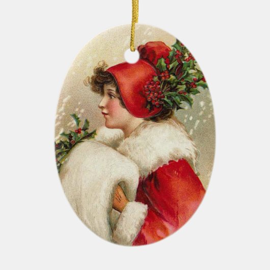 Viktorianische Weihnachtsverzierungen Keramikornament (Vorne)