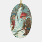 Viktorianische Weihnachtsverzierungen Keramikornament (Links)