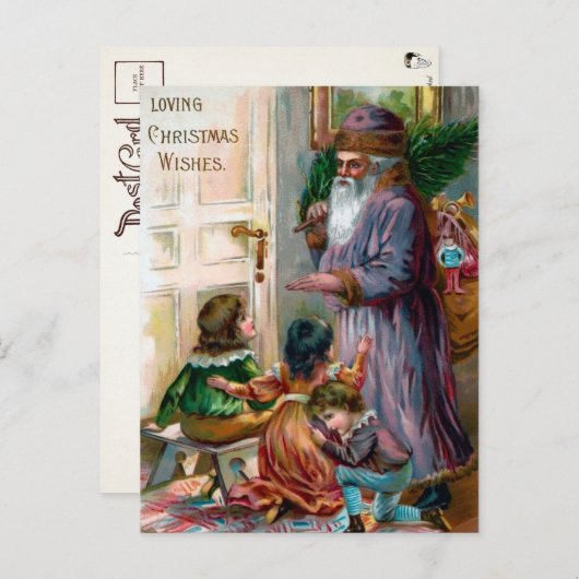 Viktorianische Weihnachtsweihnachtskarte Postkarte (Vorne/Hinten)