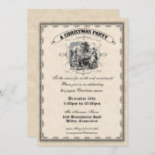 Viktorianische Weihnachtszeit-Party Einladung (Vorne/Hinten)