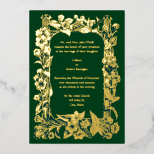 Viktorianische Weinfelder Hochzeit Folieneinladung