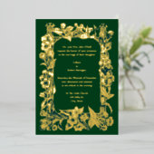 Viktorianische Weinfelder Hochzeit Folieneinladung (Stehend vorne)