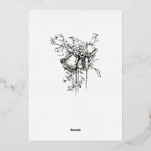 Viktorianische Weinfelder Hochzeit Folieneinladung (Rückseite)