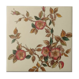 Viktorianische Wild Rose Transferware Repro Art Fliese