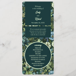 Viktorianische Wildblumen Blau und Grün Romantisch Programm