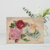 Viktorianische Winter-Rose Einladung (Stehend Vorderseite)