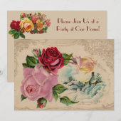 Viktorianische Winter-Rose Einladung (Vorne/Hinten)