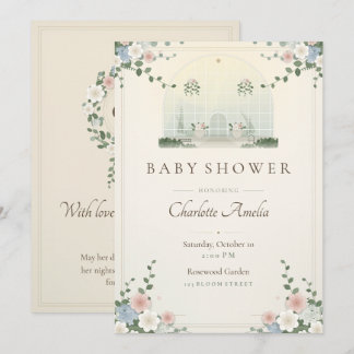 Viktorianische Wintergarten-Baby-Shower-Einladung