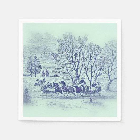 Viktorianische Winterlandschaft Serviette (Vorderseite)