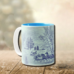 Viktorianische Winterlandschaft Zweifarbige Tasse