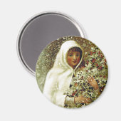 Viktorianische Wintermädchen, Heilige Beeren, Schn Magnet (Vorderseite/Rückseite)