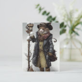 Viktorianische Wintermaus-Postkarte Postkarte (Stehend Vorderseite)