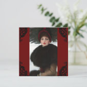 Viktorianische Winterporträt-Dame vintage (Stehend Vorderseite)