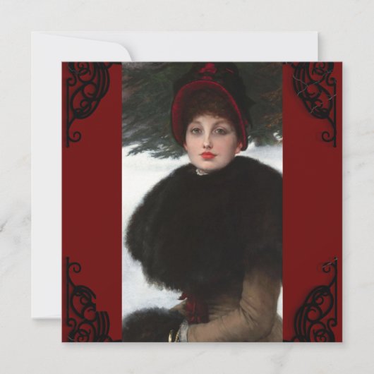 Viktorianische Winterporträt-Dame vintage (Vorderseite)