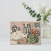 Viktorianische Winterstraßenszene Postkarte (Stehend Vorderseite)