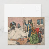 Viktorianische Winterstraßenszene Postkarte (Vorne/Hinten)
