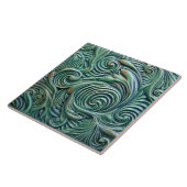 Viktorianische Wirbel Blumenmuster Grüne Bio Muste Fliese (Seite)