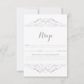 Viktorianische Wirbel Gray Wedding RSVP Card Karte (Rückseite)