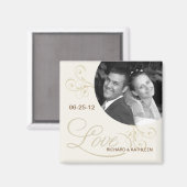 Viktorianische Wirbel - Save the Date Foto Magnet (Vorderseite/Rückseite)