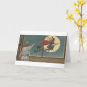 Viktorianische Witz Befana Halloween Grußkarte Karte (Gelbe Blume)