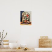 Viktorianische WollBlume in einem Glasgehäuse Poster (Küche)