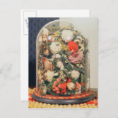 Viktorianische WollBlume in einem Glasgehäuse Postkarte (Vorne/Hinten)