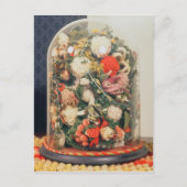 Viktorianische WollBlume in einem Glasgehäuse Postkarte (Vorderseite)