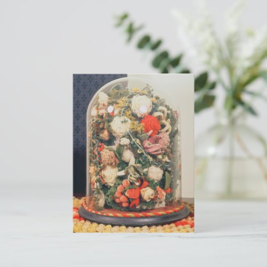 Viktorianische WollBlume in einem Glasgehäuse Postkarte (Stehend Vorderseite)