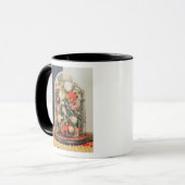 Viktorianische woollen Blumen in einem Glasfall Tasse (Vorderseite Links)