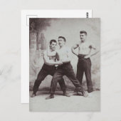 Viktorianische Wrestler Postkarte (Vorne/Hinten)