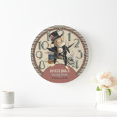 Viktorianische wütende Hutmacher-Mäusenähender Große Wanduhr (Zuhause)