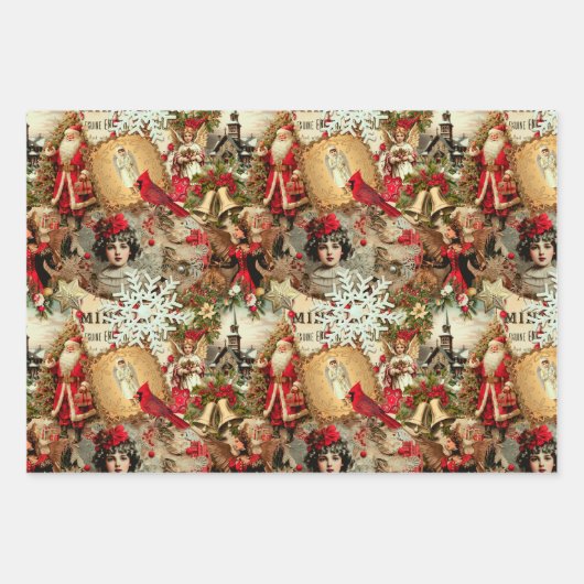 Viktorianische Yuletide Schatzkammer Geschenkpapier Set (Vorderseite)