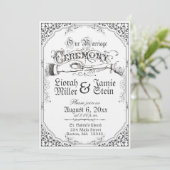 Viktorianische Zeremonie im altmodischen Stil Einladung (Stehend Vorderseite)