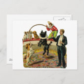 Viktorianische Zirkushunde, Trainerclown Postkarte (Vorne/Hinten)