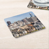 Viktorianische Zuhause in San Francisco Rechteckiger Pappuntersetzer (angewinkelt)